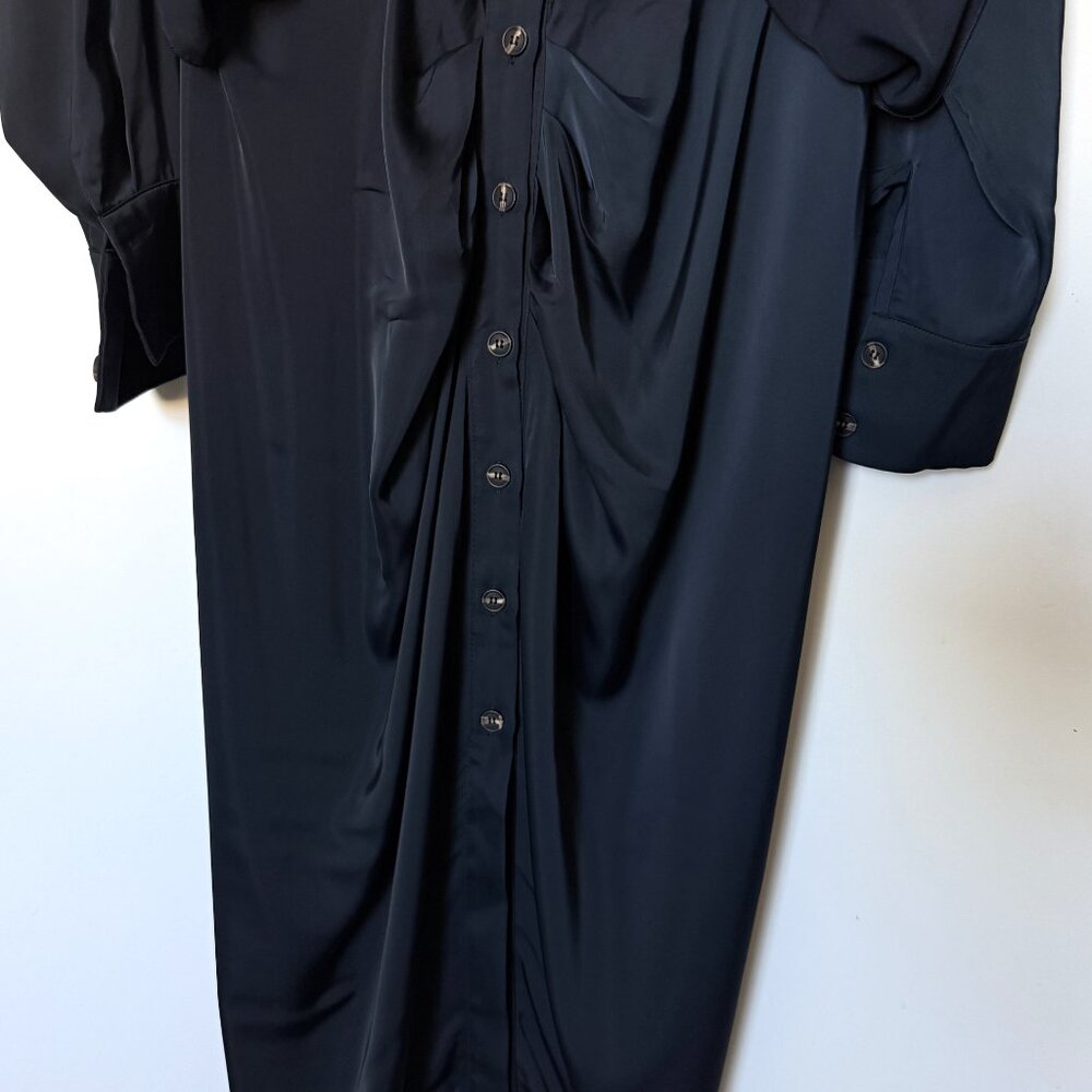 BTFBM Dress Women's Midi Dark Blue Long Sleeve Evening Size L - Picture 6 of 14